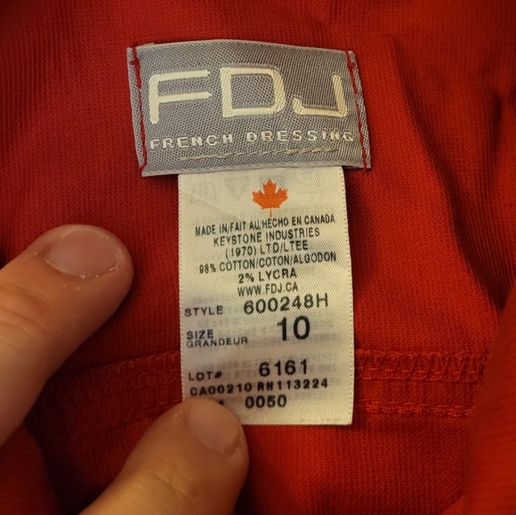 FDJ French Dressing Womens Red Button Up Long Sleeve Shirt Red - Picture 4 of 5